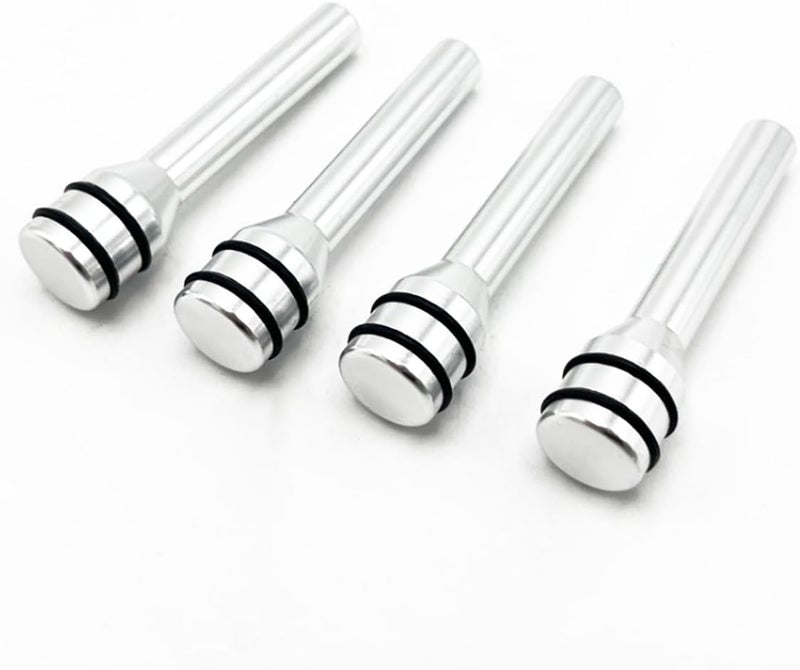 ZIMISI 4PCS Car Door Lock Knobs, 1.93" x 0.47" Safety Door Lock Cover, Aluminum Alloy Car Inner Door Pull Pins Replacement, Door Lift Bolt Decorative Accessory for Cars, SUVs, Trucks (Silver) - Image 1